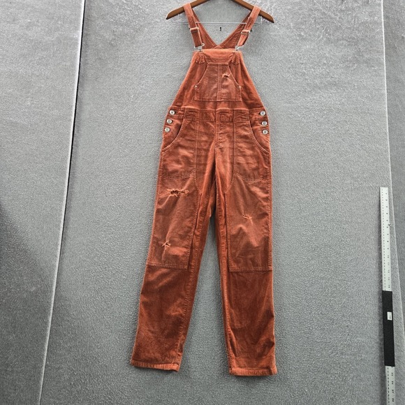 Pilcro Denim - Pilcro Women Pants 26‎ Rust Overalls Corduroy The Wanderer Overall 28" Inseam